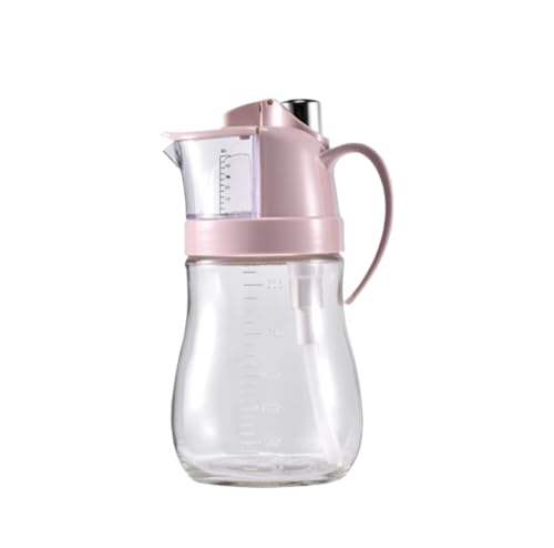 NMGHUTE Öl Ausgießer, Haushalt Push Glas Olivenöl Dispenser Geeignet for Kochen Küche Salat Grillen Ölspender(Pink) von NMGHUTE