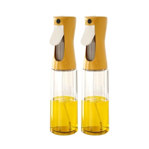 NMGHUTE Öl Ausgießer, Ölsprühtopf Haushaltsküche Glas Sojasauce Essig Gewürzflasche Spender Set 2 Stück Ölspender(Yellow) von NMGHUTE