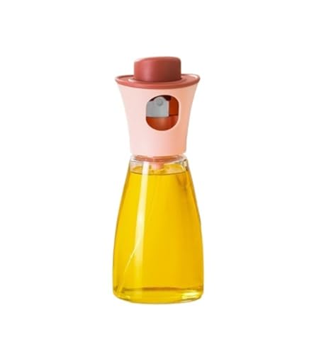 NMGHUTE Öl Ausgießer, Presse-Typ Öl Spray Flasche Haushalt Glas Sprayer Geeignet for Air Fryer Grill Salat Ölspender(Pink) von NMGHUTE
