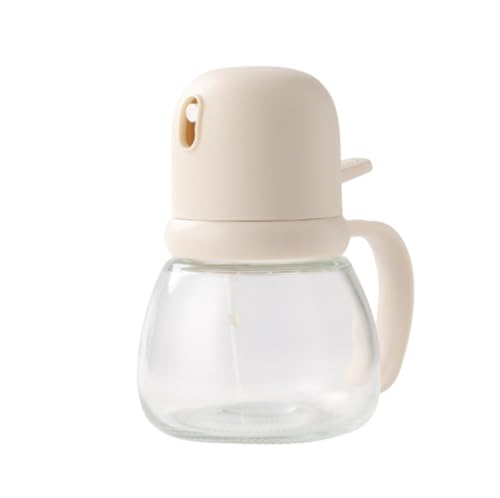 NMGHUTE Öl Ausgießer, Push-Typ Glas Öl Sprayer Ist Geeignet for Air Fryer Kochen Barbecue Spray Topf Ölspender(Beige) von NMGHUTE
