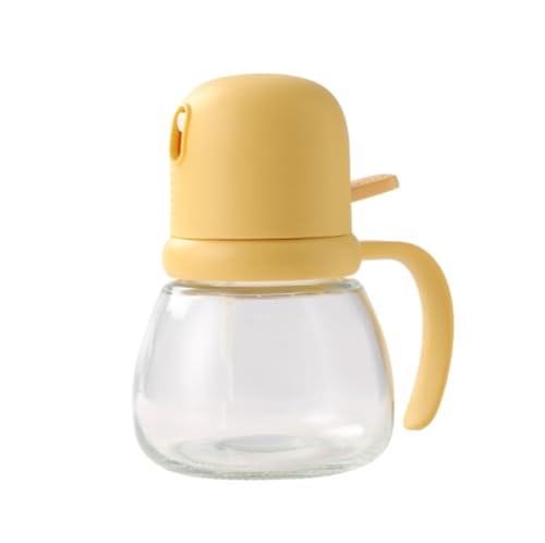 NMGHUTE Öl Ausgießer, Push-Typ Glas Öl Sprayer Ist Geeignet for Air Fryer Kochen Barbecue Spray Topf Ölspender(Yellow) von NMGHUTE