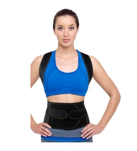 NMGHUTE Rückenstützgürtel für Sport Einstellbare Volle Zurück Haltung Corrector Brace Hals Schlüsselbein Schulter Zurück Unterstützung Straightener Buckel Korrektur Rückenbandage Rückengürtel(M) von NMGHUTE