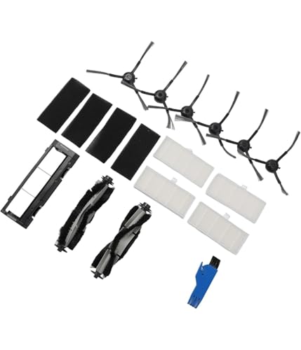 Staubsauger-Ersatzteilset, Enthält 6 x Seitenbürsten, 2 x Rollbürsten, 4 x Filter, 1 x Reinigungsbürste, 1 x Abdeckung, Für Vactidy für T6 Roboter-Staubsauger Staubsauger-Ersatzteilset, Enthält 6 x Seitenbürsten, 2 x Rollbürsten, 4 x Filter, 1 x Reinigungsbürste, 1 x Abdeckung, Für Vactidy für T6 Roboter-Staubsauger von NMJHEVX