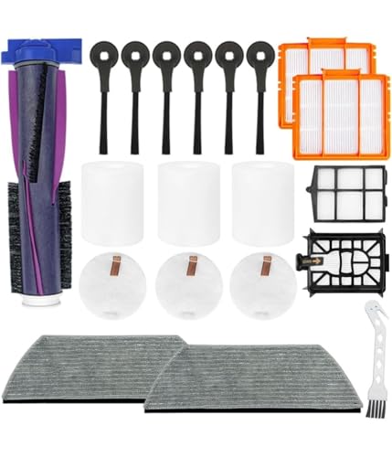 Staubsauger-Ersatzteilset, Inklusive Bürstenrolle, HEPA-Filter, Seitenbürste, Wischpad usw, Kompatibel mit RV2800S, RV2800XTUS, RV2800AECA und anderen Modellen von Roboterstaubsaugern, 1 Set von NMJHEVX