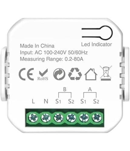WLAN-Energie-Monitor, Stromzähler, Energiezähler mit App, Echtzeit-Strommessung, Stromanalyse (1-Wege-Stromzähler + CT) von NMJHEVX