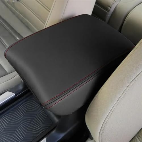 NMJLQW Armlehnenkastenabdeckung Auto Center Console Armlehne Box Abdeckung Mikrofaser Leder Schutz Pad Zubehör Für CRV 2017-2021(Black-red line) von NMJLQW