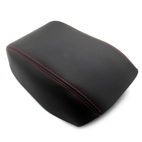 NMJLQW Armlehnenkastenabdeckung Mikrofaser Leder Auto Styling Mittelkonsole Deckel Armlehne Box Ersatz Abdeckung Trim Für Golf 6 MK6 2010 2011-2013(Black with red line) von NMJLQW