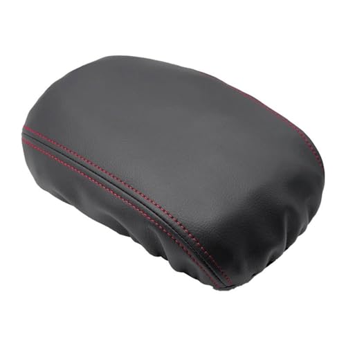 NMJLQW Armlehnenkastenabdeckung Weiche Leder Konsole Armlehne Abdeckung Für Golf 8 MK8 2020 2021 Auto Center Control Armlehne Box Haut Abdeckung Trim(Black-red line) von NMJLQW