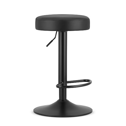 NMK HOME 360° Moderner Barhocker, Drehbarer für die Küche, höhenverstellbar, aus Kunstleder, Schwarzes, Küchenhocker, Design-Sitzmöbel mit verstellbarem Metallfuß, komfortabel und stilvoll NMK HOME 360° Moderner Barhocker, Drehbarer für die Küche, höhenverstellbar, aus Kunstleder, Schwarzes, Küchenhocker, Design-Sitzmöbel mit verstellbarem Metallfuß, komfortabel und stilvoll von NMK HOME
