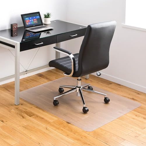 NMK HOME Bodenschutzmatte Bürostuhl Transparent 140 x 100 cm - Kratzfeste Schreibtischstuhl Unterlage in Milchweiß - Dicke 0,5 mm von NMK HOME