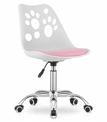 NMK HOME Drehstuhl mit Rollen 360 ° - Schreibtischstuhl Höhenverstellbar - Schreibtisch Stuhl für Arbeitszimmer - Homeoffice Bürosessel - Einfache Montage und Verchromter Sockel von NMK HOME