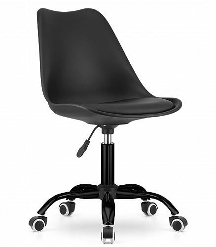 NMK HOME Drehstuhl mit Rollen 360 ° - Schreibtischstuhl Höhenverstellbar - Schreibtisch Stuhl für Arbeitszimmer - Homeoffice Bürosessel - Einfache Montage und Verchromter Sockel von NMK HOME