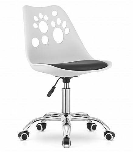 NMK HOME Drehstuhl mit Rollen 360 ° - Schreibtischstuhl Höhenverstellbar - Schreibtisch Stuhl für Arbeitszimmer - Homeoffice Bürosessel - Einfache Montage und Verchromter Sockel von NMK HOME