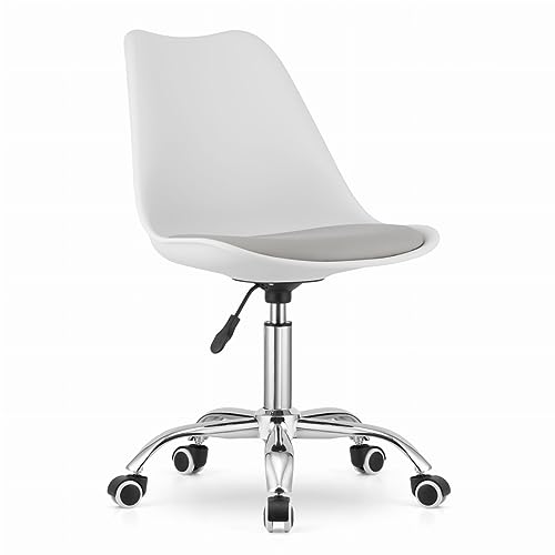 NMK HOME Drehstuhl mit Rollen 360 ° - Schreibtischstuhl Höhenverstellbar - Schreibtisch Stuhl für Arbeitszimmer - Homeoffice Bürosessel - Einfache Montage und Verchromter Sockel von NMK HOME