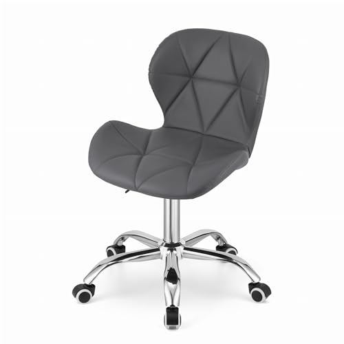 NMK HOME Drehstuhl mit Rollen - Höhenverstellbar Polsterstuhl - Home Office Samt Stuhl mit Geometrischer Polsterung und Verchromtem Fuß NMK HOME Drehstuhl mit Rollen - Höhenverstellbar Polsterstuhl - Home Office Samt Stuhl mit Geometrischer Polsterung und Verchromtem Fuß von NMK HOME