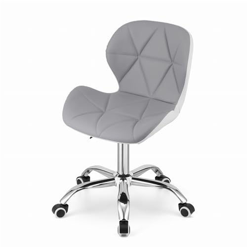 NMK HOME Drehstuhl mit Rollen - Höhenverstellbar Polsterstuhl - Home Office Samt Stuhl mit Geometrischer Polsterung und Verchromtem Fuß NMK HOME Drehstuhl mit Rollen - Höhenverstellbar Polsterstuhl - Home Office Samt Stuhl mit Geometrischer Polsterung und Verchromtem Fuß von NMK HOME