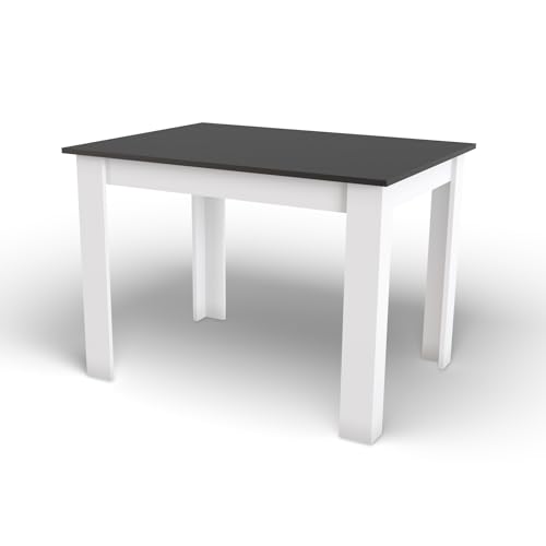 NMK HOME Esstisch Klein Modern 120 x 80 cm - Tisch Weiß mit Buchenholz Füße - Robust und Leicht zu Reinigen von NMK HOME