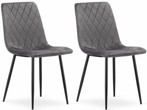 NMK HOME Esszimmerstühle 2er Set - Samt Stühle Esszimmer - Küchenstühle mit Gepolsterter Sitzfläche und Rückenlehne von NMK HOME