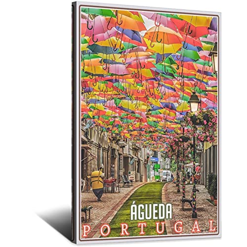 Agueda Portugal Vintage Reiseposter Leinwandkunst Wand-Dekor Poster Bild Druck Gemälde Poster Geschenk 40 x 60 cm von NMNM