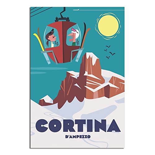 NMNM Cortina D'Ampezzo Italien-Vintage-Reiseposter, Leinwandkunst, Wanddekoration, Poster, Bild, Druck, Malerei, Poster, Geschenk, 30 x 45 cm NMNM Cortina D'Ampezzo Italien-Vintage-Reiseposter, Leinwandkunst, Wanddekoration, Poster, Bild, Druck, Malerei, Poster, Geschenk, 30 x 45 cm von NMNM