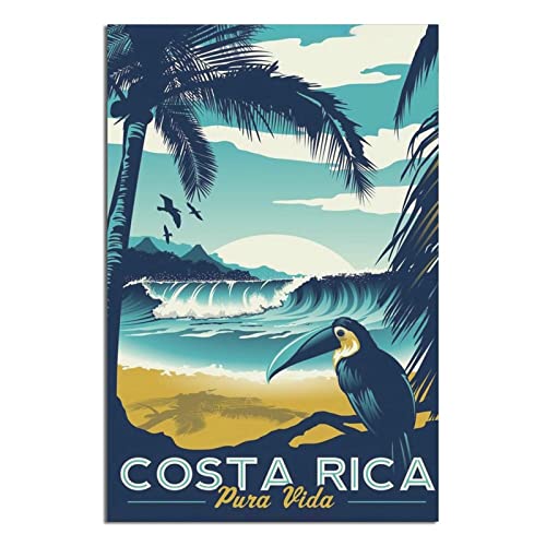 Costa Rica Strand-Poster, Vintage-Reise-Poster, Leinwand-Kunst, Wanddekoration, Poster, Bild, Poster, Geschenk, 50 x 75 cm von NMNM