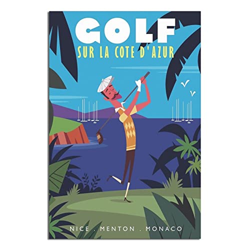 NMNM Vintage-Reiseposter auf Leinwand, Motiv: Französische Riviera, Golf, Wanddekoration, Poster, Bild, Druck, Gemälde, Poster, Geschenk, 30 x 45 cm NMNM Vintage-Reiseposter auf Leinwand, Motiv: Französische Riviera, Golf, Wanddekoration, Poster, Bild, Druck, Gemälde, Poster, Geschenk, 30 x 45 cm von NMNM