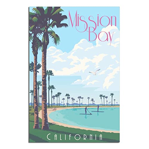 Mission Bay San Diego Vintage-Reise-Poster auf Leinwand, Kunst, Wanddekoration, Poster, Bild, Poster, Geschenk, 30 x 45 cm Mission Bay San Diego Vintage-Reise-Poster auf Leinwand, Kunst, Wanddekoration, Poster, Bild, Poster, Geschenk, 30 x 45 cm von NMNM