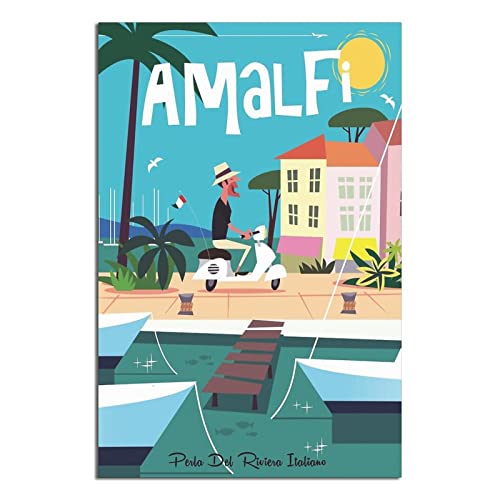 NMNM Amalfi Italienische Skyline am Meer, Vintage-Reiseposter, Leinwandkunst, Wanddekoration, Poster, Bild, Druck, Malerei, Poster, Geschenk, 30 x 45 cm NMNM Amalfi Italienische Skyline am Meer, Vintage-Reiseposter, Leinwandkunst, Wanddekoration, Poster, Bild, Druck, Malerei, Poster, Geschenk, 30 x 45 cm von NMNM