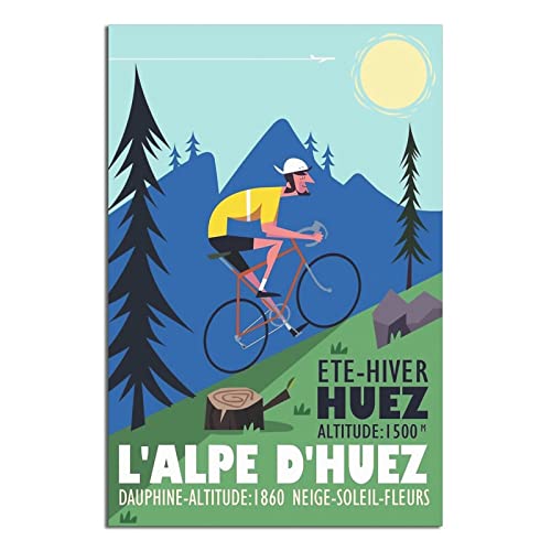 NMNM Frankreich Huez Fahrrad-Poster Vintage Reiseposter Leinwand Kunst Wanddekoration Poster Bild Gemälde Poster Geschenk 30 x 45 cm NMNM Frankreich Huez Fahrrad-Poster Vintage Reiseposter Leinwand Kunst Wanddekoration Poster Bild Gemälde Poster Geschenk 30 x 45 cm von NMNM