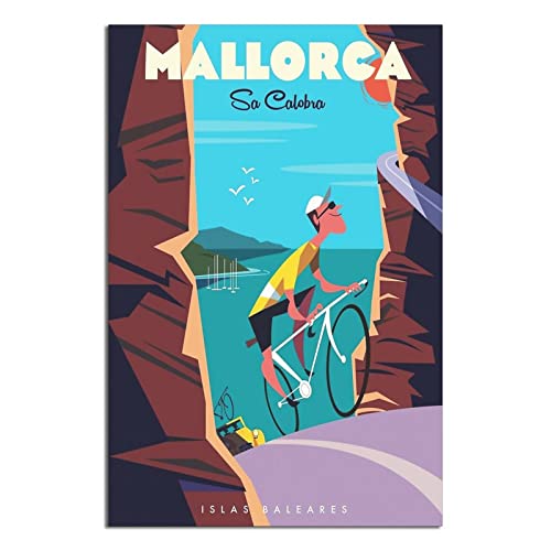 NMNM Sa Calobra Mallorca Spanien Vintage Reiseposter Leinwand Kunst Wanddekoration Poster Bild Druck Gemälde Poster Geschenk 40 x 60 cm von NMNM