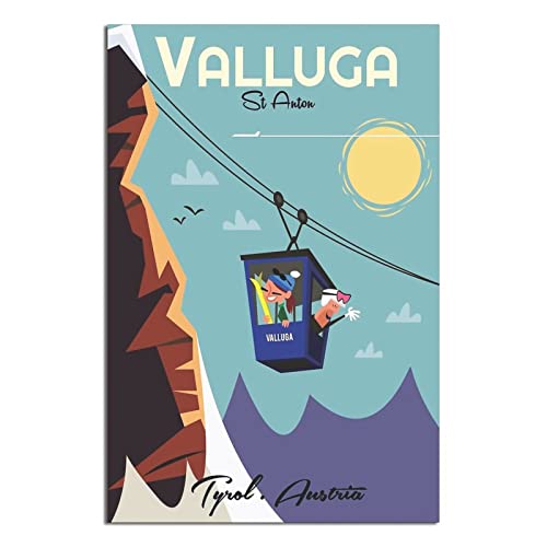 NMNM Valluga St. Anton Kabelauto, Vintage-Reiseposter, Leinwandkunst, Wanddekoration, Poster, Bild, Druck, Malerei, Poster, Geschenk, 20 x 30 cm NMNM Valluga St. Anton Kabelauto, Vintage-Reiseposter, Leinwandkunst, Wanddekoration, Poster, Bild, Druck, Malerei, Poster, Geschenk, 20 x 30 cm von NMNM