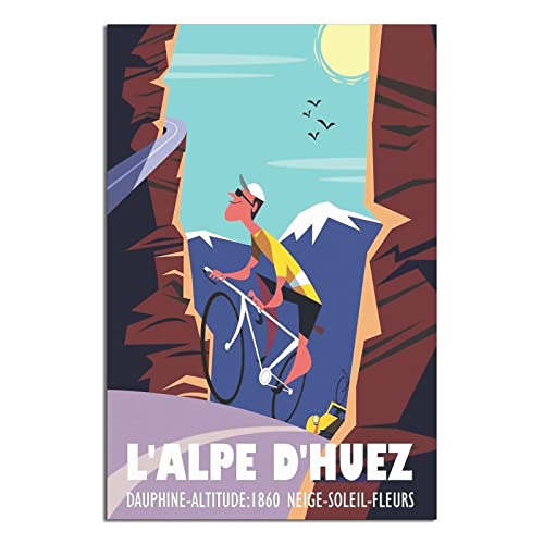NMNM Huez Vintage-Reiseposter auf Leinwand, Motiv: Frankreich, Radfahren, Wanddekoration, Poster, Bild, Druck, Malerei, Poster, Geschenk, 30 x 45 cm NMNM Huez Vintage-Reiseposter auf Leinwand, Motiv: Frankreich, Radfahren, Wanddekoration, Poster, Bild, Druck, Malerei, Poster, Geschenk, 30 x 45 cm von NMNM