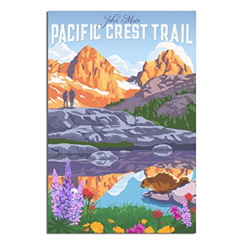 Pazifics Wappen Trail National Park Vintage Reiseposter Leinwand Kunst Wanddeko Poster Bild Druck Gemälde Poster Geschenk 30 x 45 cm von NMNM