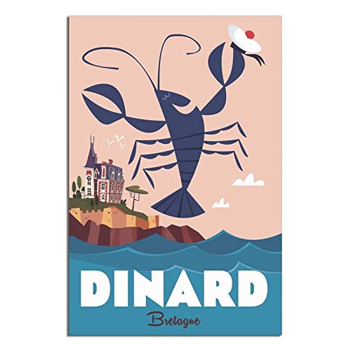 NMNM Dinard Bretagne Hummer, Vintage-Reiseposter, Leinwandkunst, Wanddekoration, Poster, Bild, Druck, Malerei, Poster, Geschenk, 30 x 45 cm NMNM Dinard Bretagne Hummer, Vintage-Reiseposter, Leinwandkunst, Wanddekoration, Poster, Bild, Druck, Malerei, Poster, Geschenk, 30 x 45 cm von NMNM