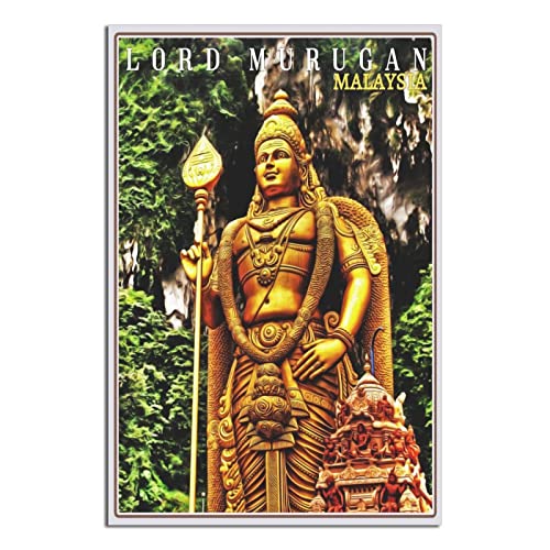 Poster, Motiv: Lord Murugan-Statue Malaysia, Vintage-Stil, Reise-Poster, Leinwand-Kunst, Wanddekoration, Poster, Bilddruck, Gemälde, Geschenk, 20 x 30 cm von NMNM