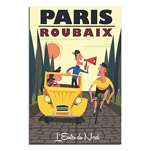 Poster, Motiv: Paris Frankreich, Fahrrad, Vintage, Reise-Poster, Leinwand-Kunst, Wanddekoration, Poster, Bild, Poster, Geschenk, 30 x 45 cm von NMNM