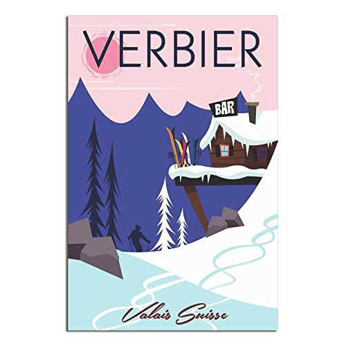 Poster, Motiv: Verbier Schweiz, Ski, Vintage, Reise-Poster, Leinwand-Kunst, Wanddekoration, Poster, Bild, Poster, Geschenk, 20 x 30 cm Poster, Motiv: Verbier Schweiz, Ski, Vintage, Reise-Poster, Leinwand-Kunst, Wanddekoration, Poster, Bild, Poster, Geschenk, 20 x 30 cm von NMNM