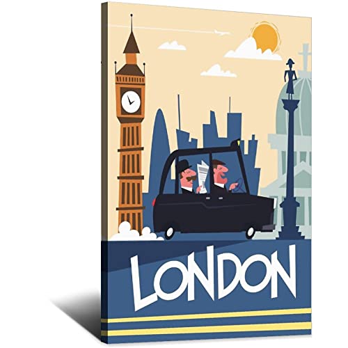 Poster mit Londoner Skyline, England, Vintage, Reise-Poster, Wanddekoration, Poster, Bild, Poster, Geschenk, 30 x 45 cm von NMNM