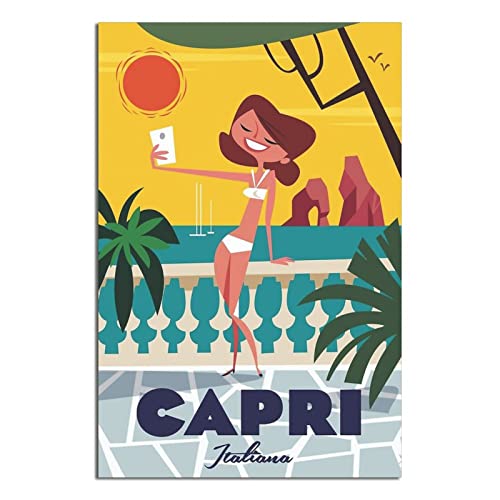 Reiseposter mit Capri-Italien-Motiv, Vintage, Reise-Poster, Wand-Dekoration, Poster, Bilddruck, Poster, Geschenk, 40 x 60 cm von NMNM