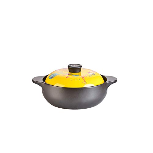 Doppelgriff Suppe Reine Keramik Vase mit offenem Feuer Keramik rund schwarz Auflauf/Ton Kochtopf / Tontopf / Keramikgefäß mit Deckel Glut von NMNMNM