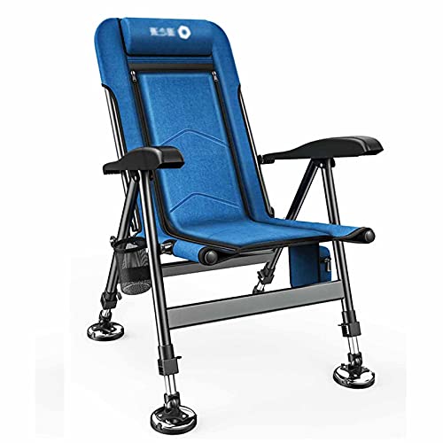 NMNMNM Campingstühle, zusammenklappbar, Blau, für schwere Personen, ca. 400 kg, Angelsessel aus leichtem Aluminium, Strandrucksackstühle für Erwachsene, mit Getränkehalter von NMNMNM