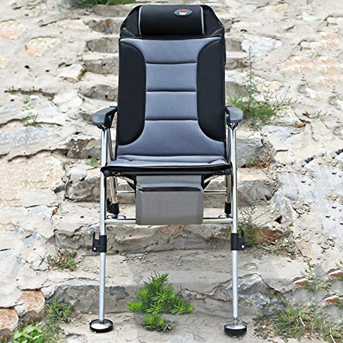 NMNMNM Klappbarer Angelstuhl für schwere Personen, Belastung 150 kg, Campingstühle für Erwachsene im Freien, mit 2 Aufbewahrungstaschen und abnehmbarem Kissen von NMNMNM