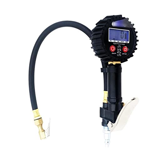 NMNMNM Reifendruckprüfer Digitaler Reifentester LCD Display 200PSI Luftdruckmanometer Schnellkupplung for Auto LKW Motorrad (Color : Red) (White) von NMNMNM