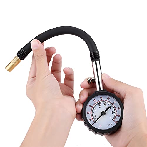 NMNMNM Reifendruckprüfer mit langem Rohr, 0 – 100 psi, Reifendruckprüfer, hohe Präzision, für Auto und Motorrad von NMNMNM