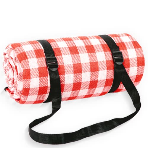 Picknickdecke Picknick Kuscheldecke Stranddecke Campingdecke Wasserdicht, Sand Außenmatte für Park Wandern (Rot 200 * 300cm) von NMNMNM