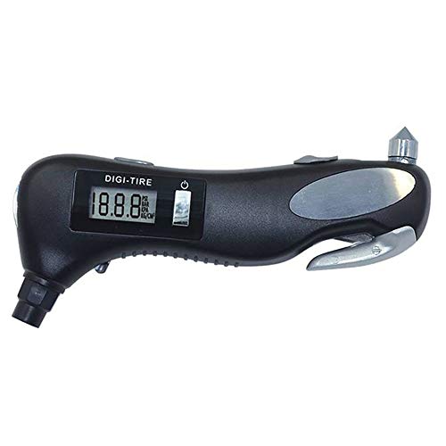Reifendruckmessgerät Multifunktionale digitale Reifendruckkontrolle Reifendruckmessgerät Präzision für Reifenwartung (Color : Black, Size : One Size) (Black One Size) von NMNMNM