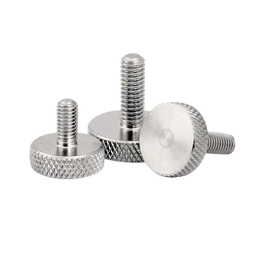 1/5 Stück M3 M4 M5 M6 M8 M10 GB835 304 A2-70 Edelstahl Rändelschraube Flachkopf Handfest anziehen Vorhangfassade Rändelschraube Bolzen DIN653(2pc M8x40mm) von NMQUETYAN