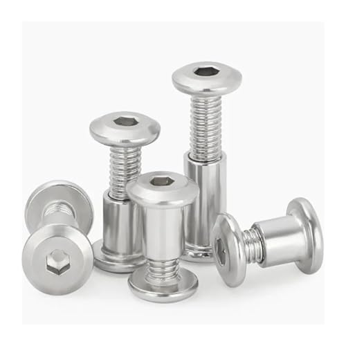 1-10 STÜCKE M3 M4 M5 M6 M8 M10 304 Edelstahl große flache Sechskant-Möbelmutter mit Schraube Nietverbinder Einsatz Gelenkhülsenmutter(20mm(L),5pcsM5xL with screw) von NMQUETYAN