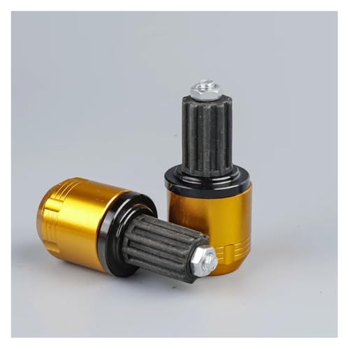 1 Paar 7/8" 22mm Motorrad-Lenkerenden Universal-Aluminium-Lenkergriffe Kappe Getriebe Ausgewogener Stecker Schieber Gegengewicht(Gold 1set) von NMQUETYAN