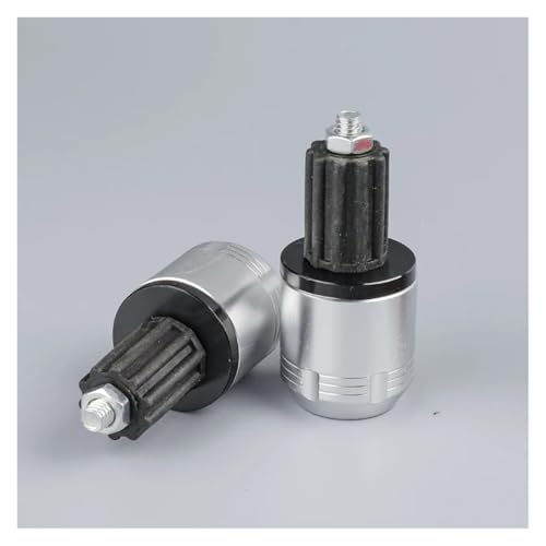 1 Paar 7/8" 22mm Motorrad-Lenkerenden Universal-Aluminium-Lenkergriffe Kappe Getriebe Ausgewogener Stecker Schieber Gegengewicht(Silver 1set) von NMQUETYAN